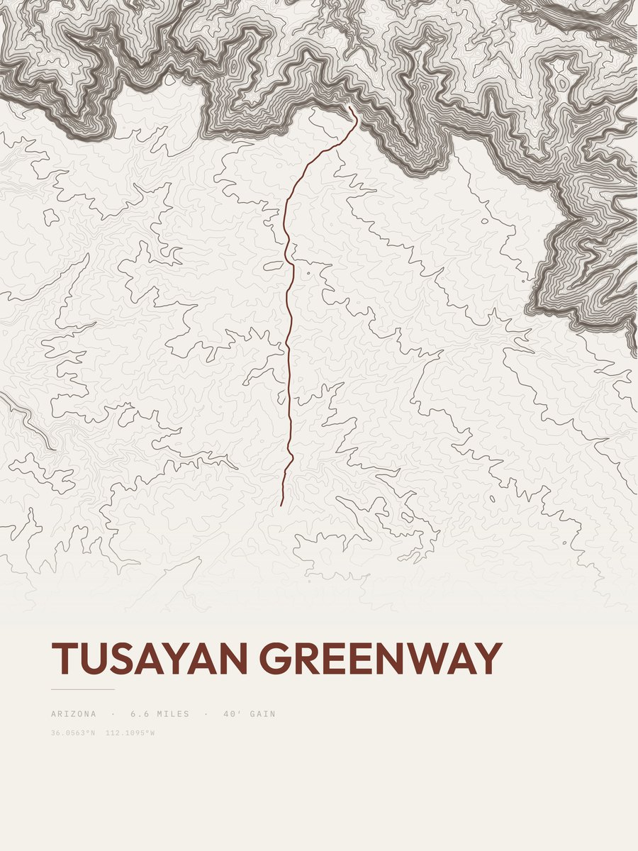 Tusayan Greenway Topographic print