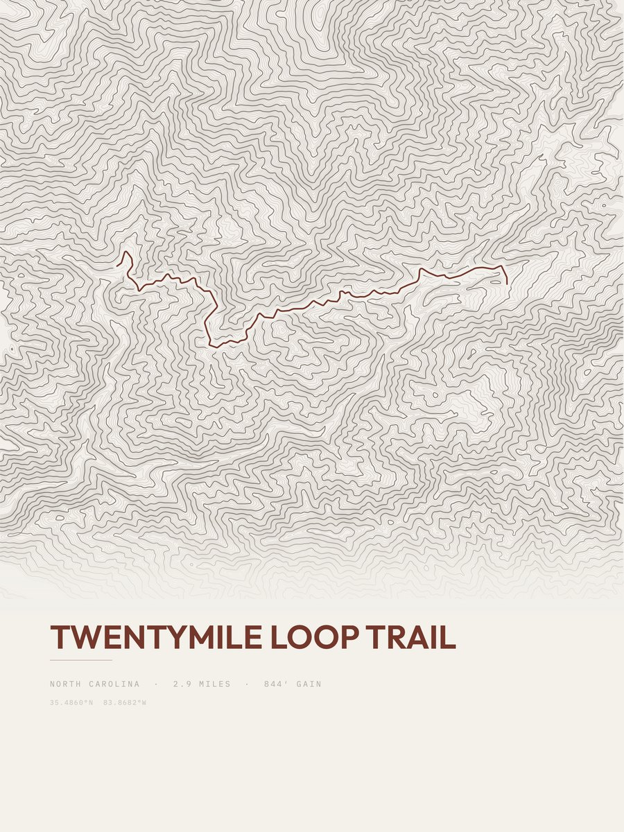 Twentymile Loop Trail Topographic print
