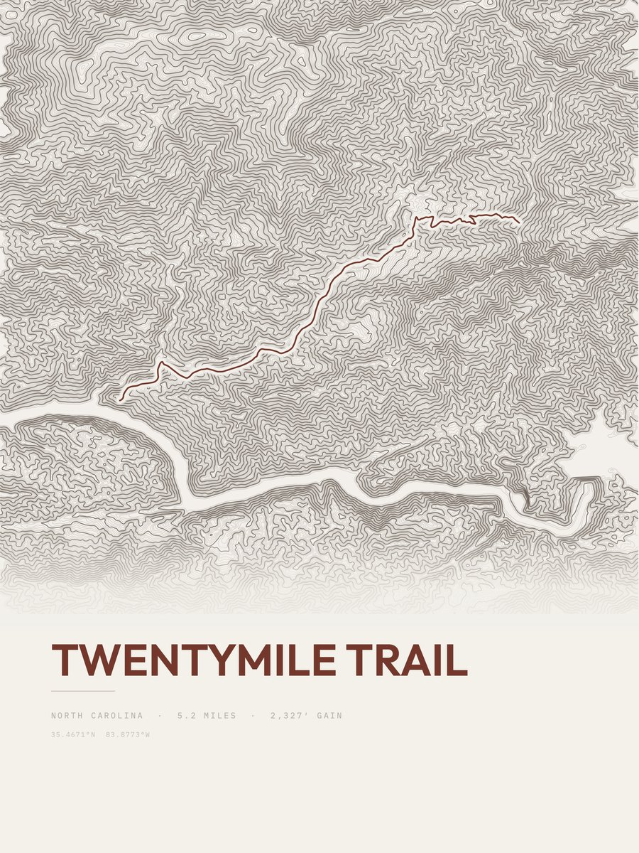 Twentymile Trail Topographic print