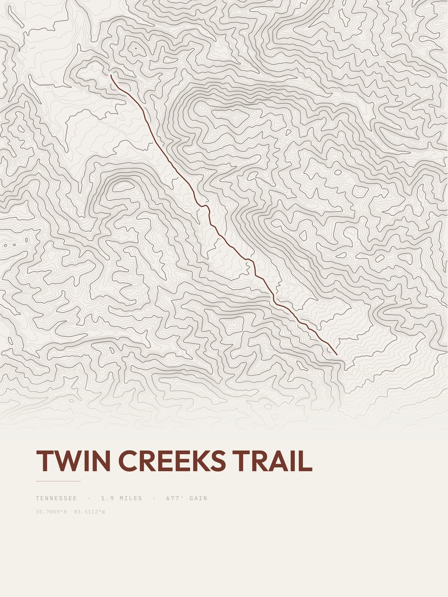 Twin Creeks Trail Topographic print