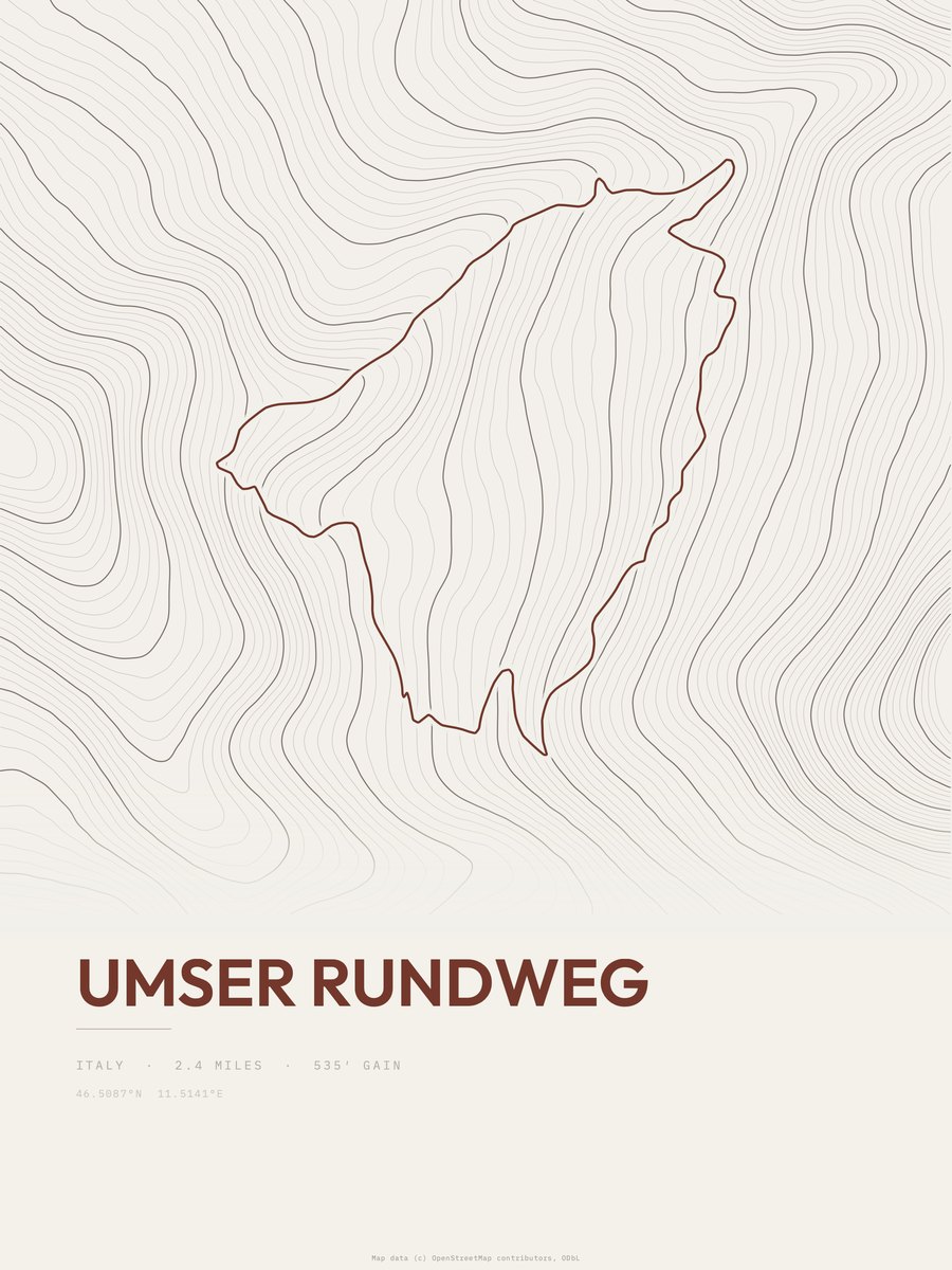 Umser Rundweg Topographic print