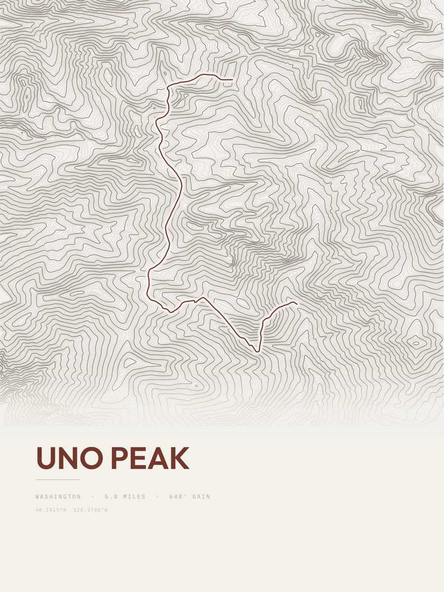 Uno Peak Topographic print