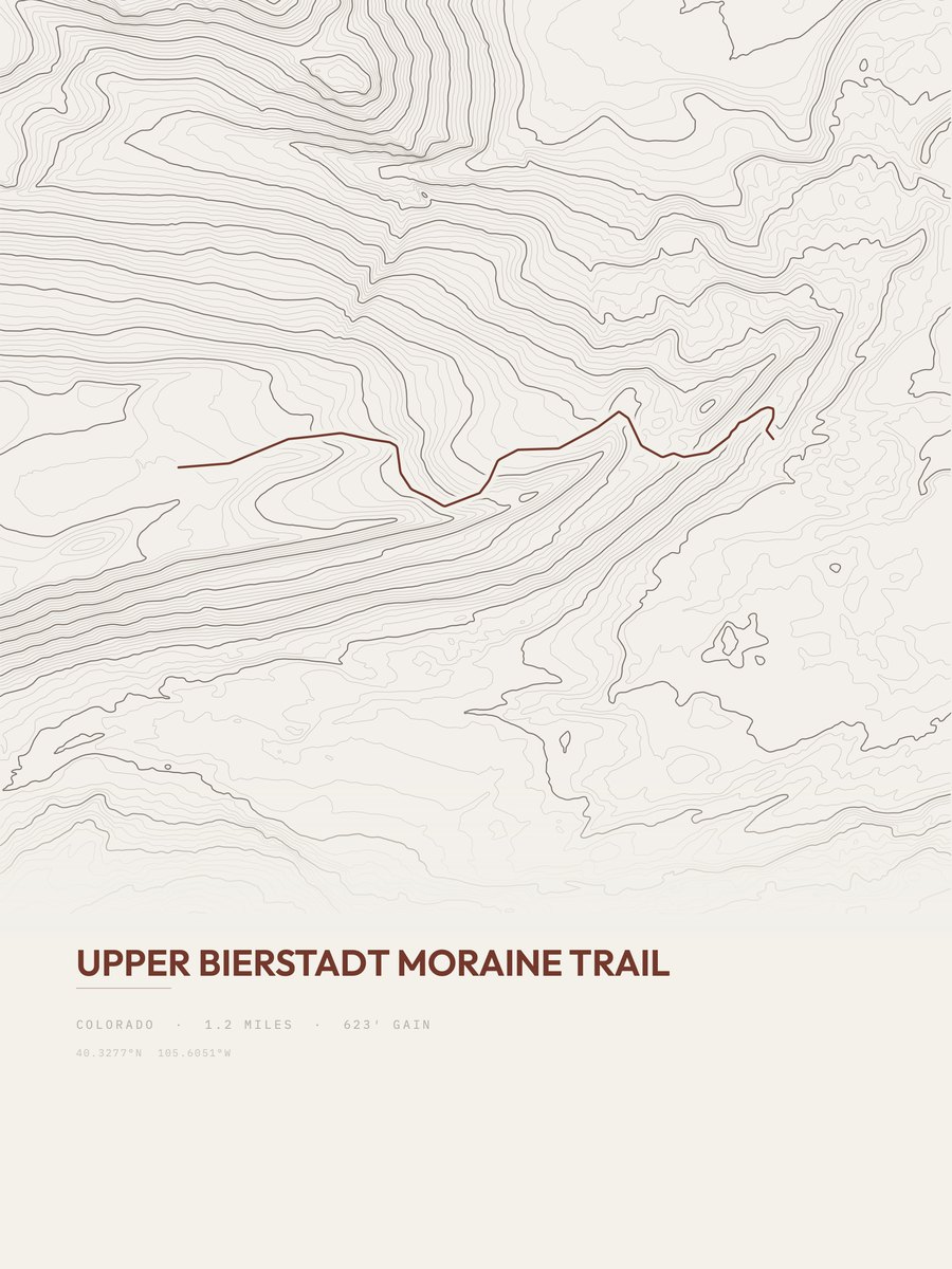 Upper Bierstadt Moraine Trail Topographic print