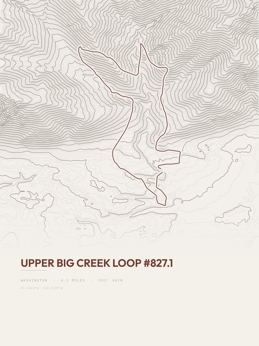 Upper Big Creek Loop Topographic print