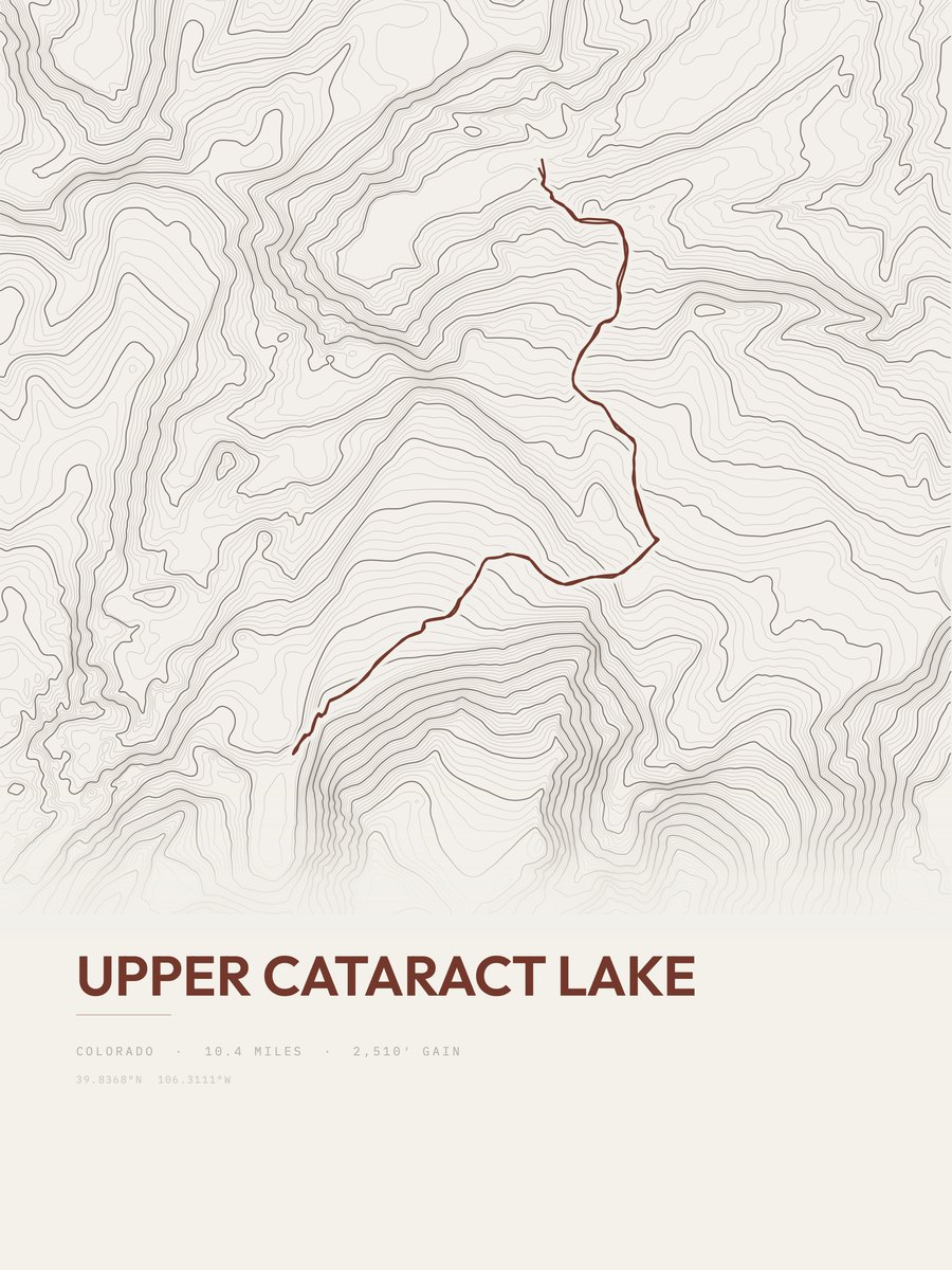 Upper Cataract Lake Topographic print