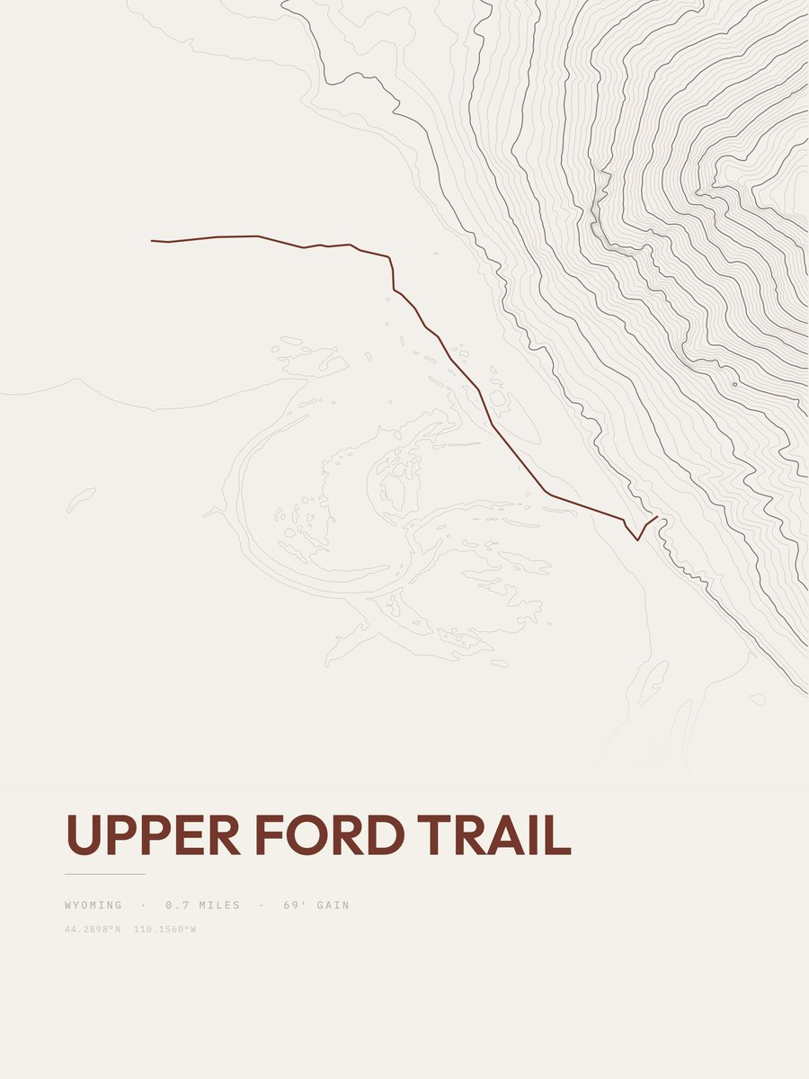 Upper Ford Trail Topographic print