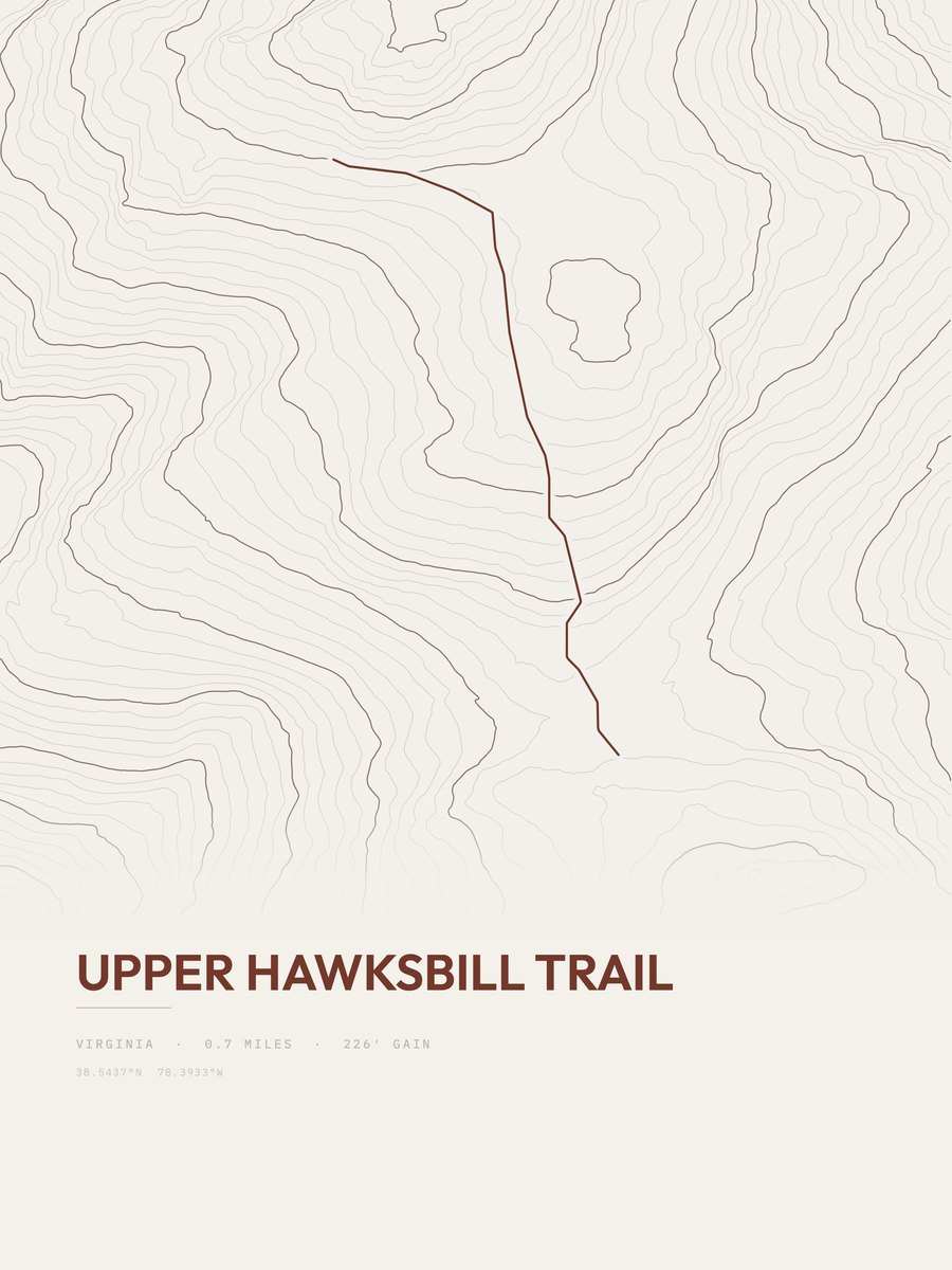 Upper Hawksbill Trail Topographic print