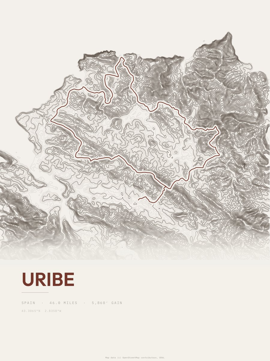 Uribe Topographic print
