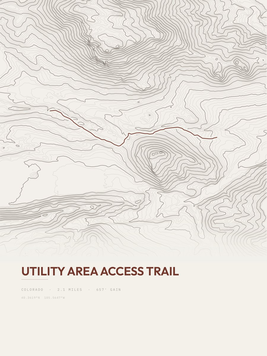 Utility Area Access Trail Topographic print
