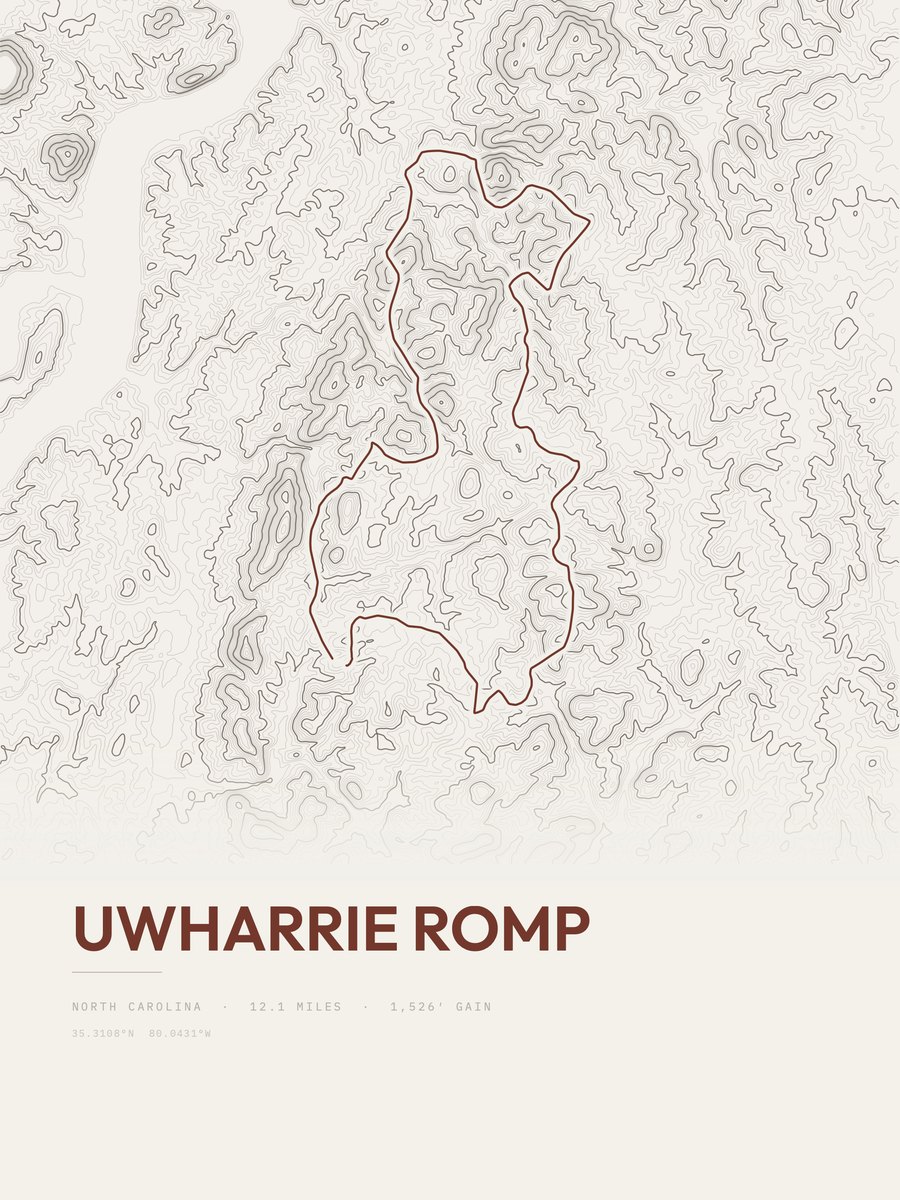 Uwharrie Romp Topographic print