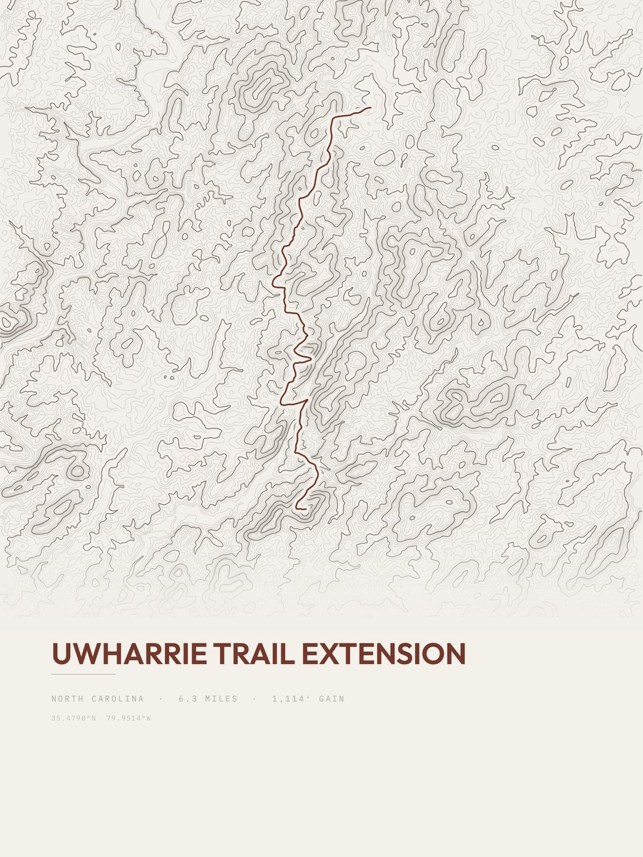 Uwharrie Trail Extension Topographic print