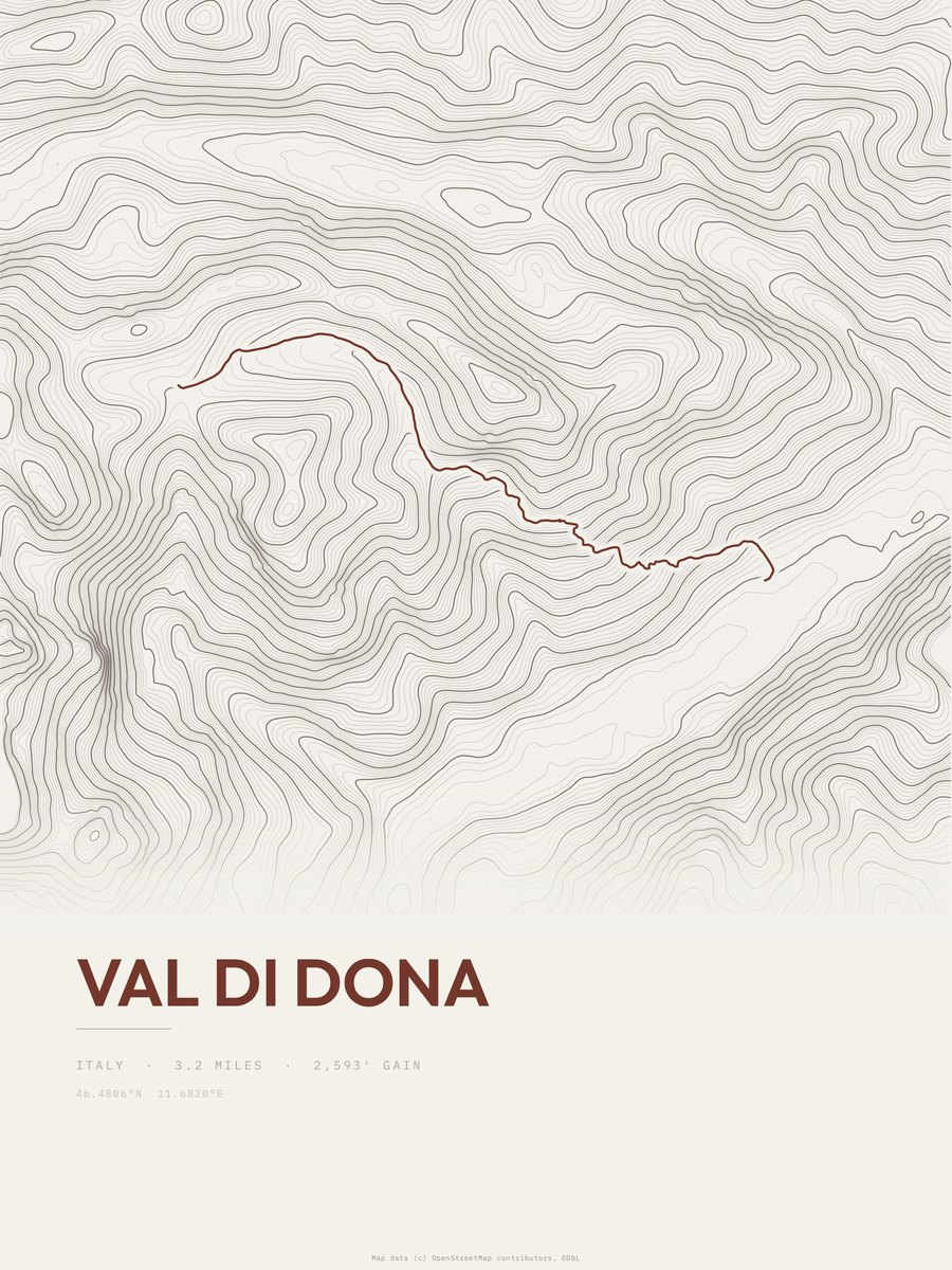 Val di Dona Topographic print