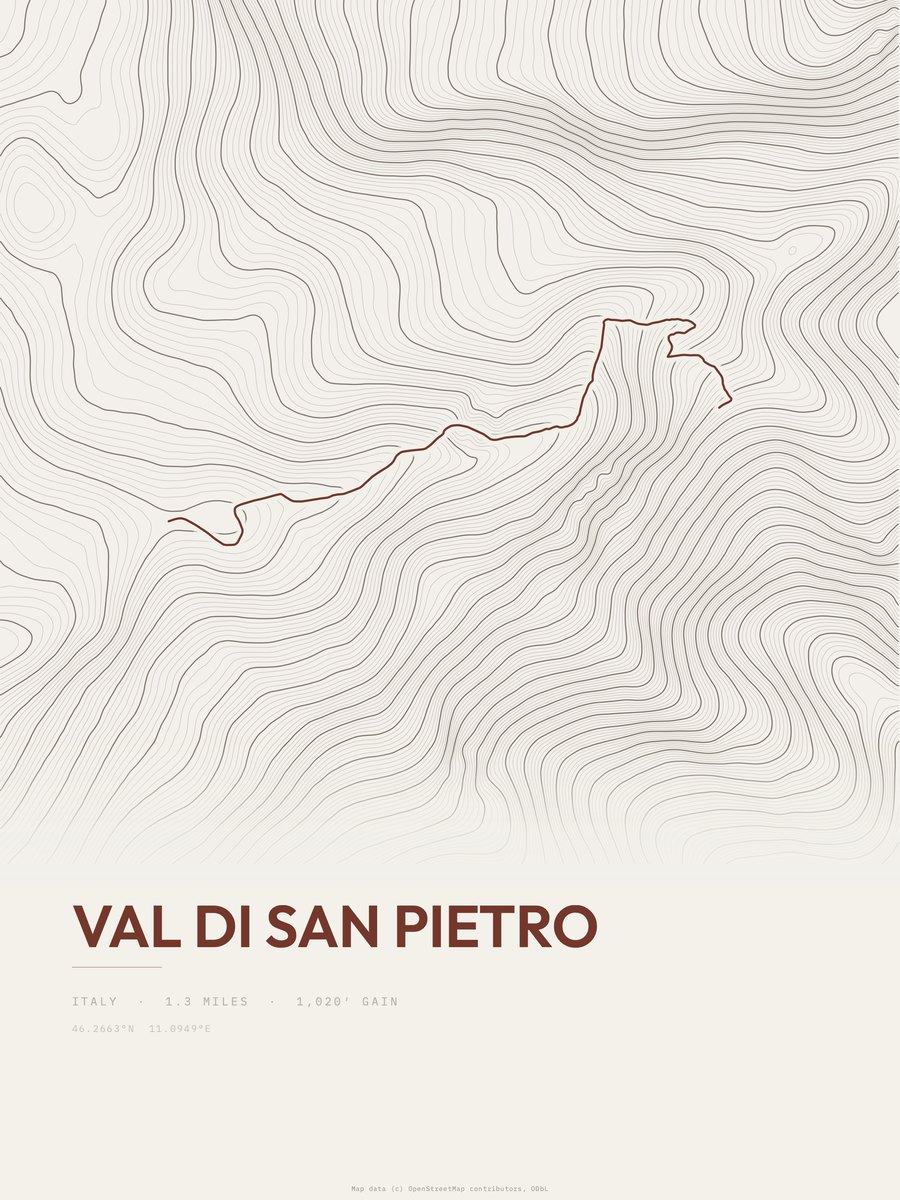 Val di San Pietro Topographic print