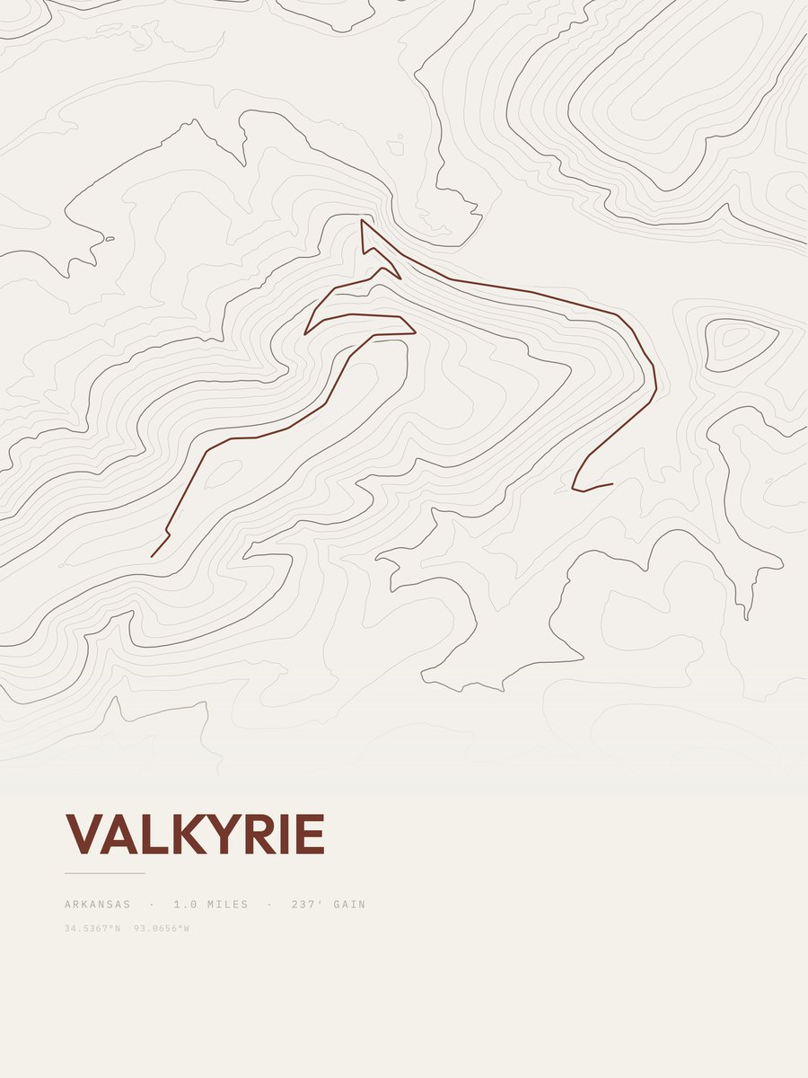 Valkyrie topographic trail print
