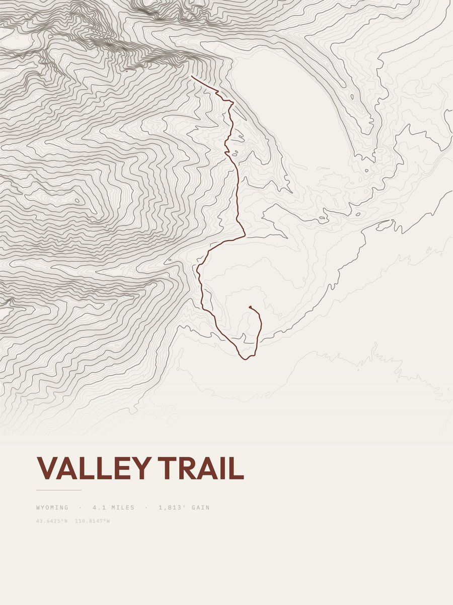 Valley Trail Topographic print