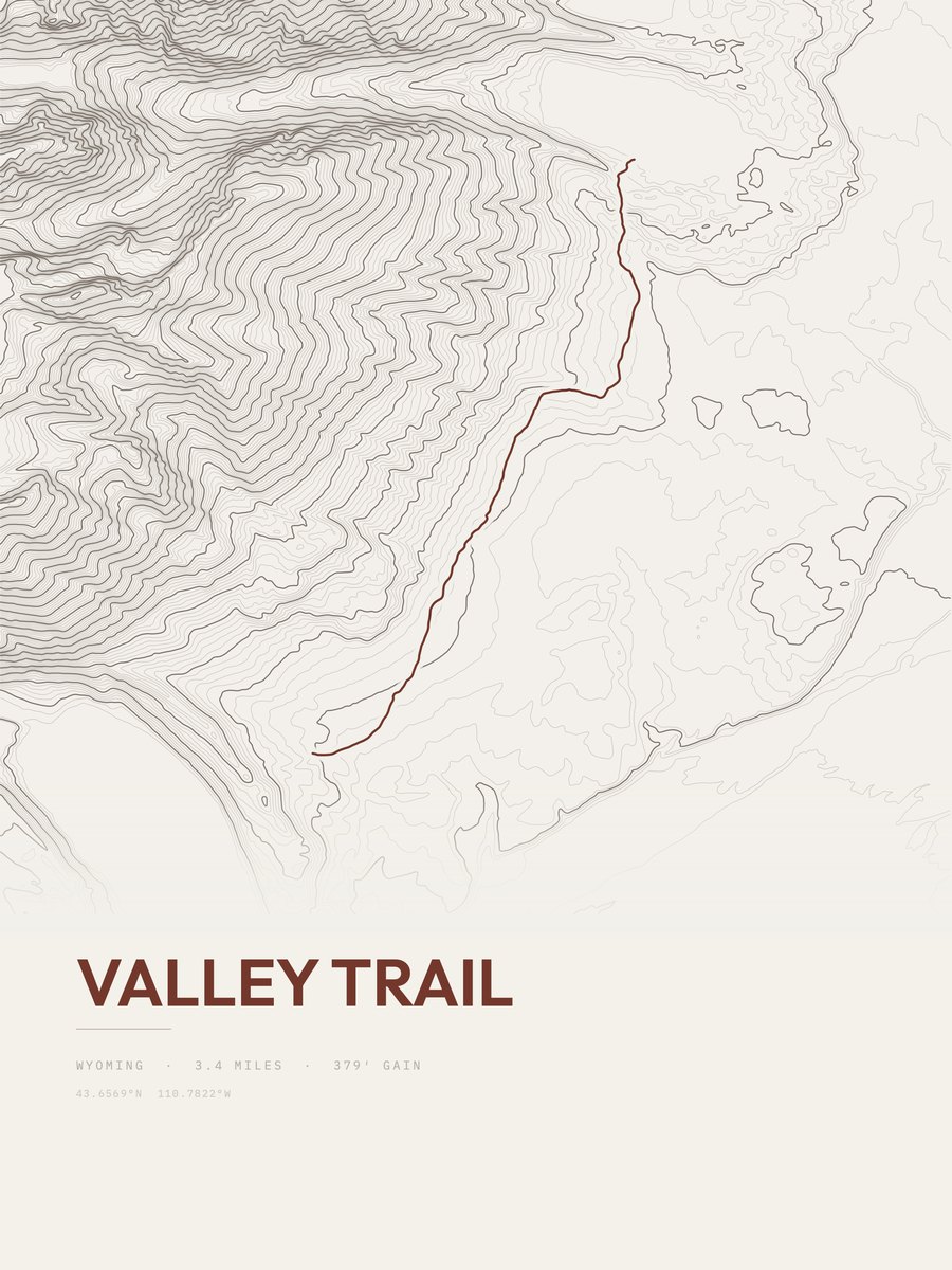 Valley Trail Topographic print