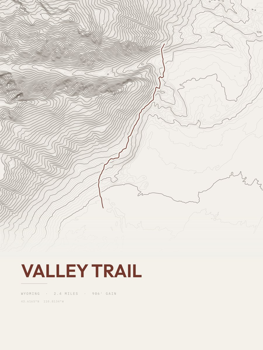 Valley Trail Topographic print