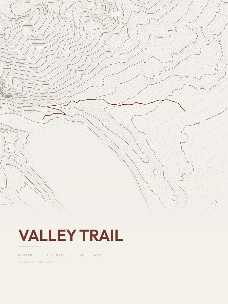 Valley Trail Topographic print