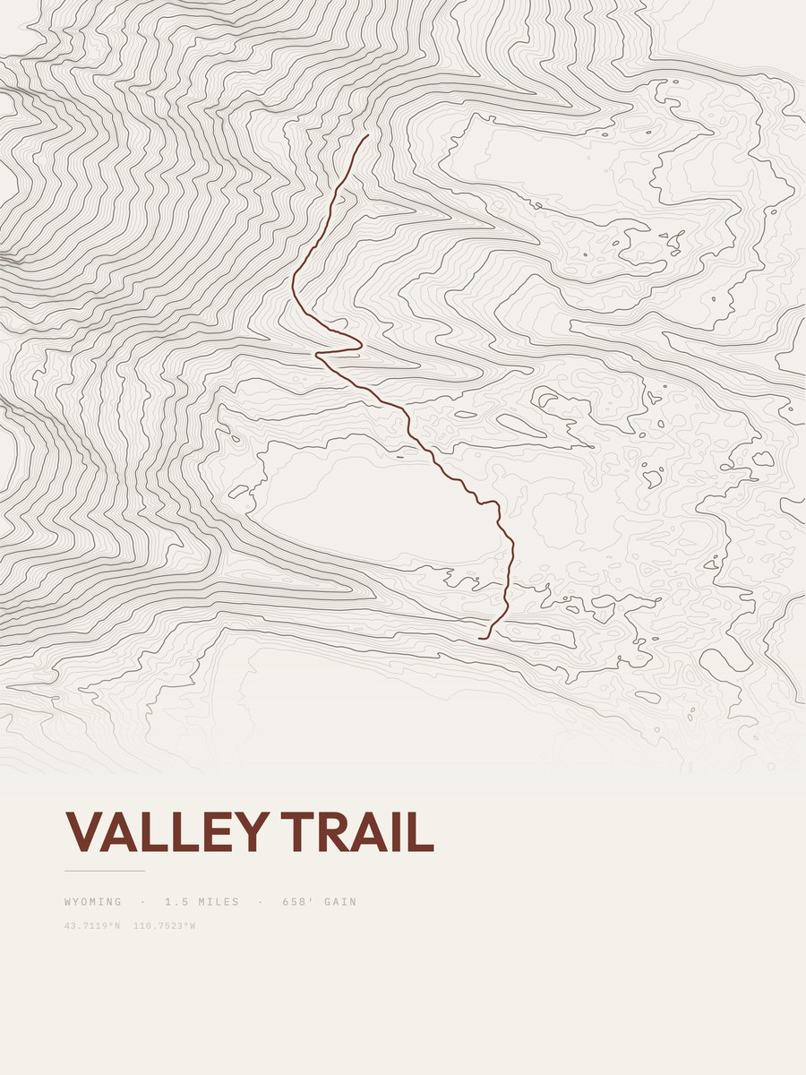 Valley Trail Topographic print