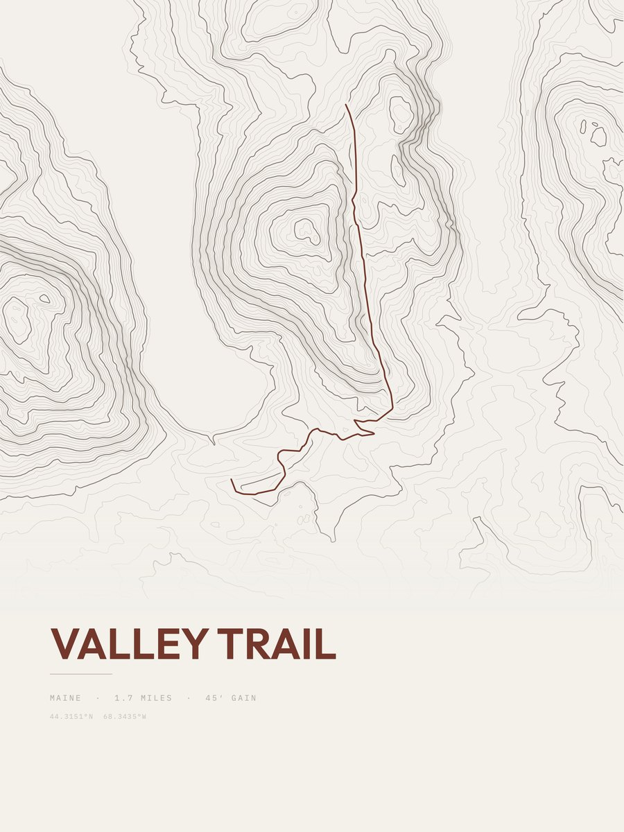 Valley Trail Topographic print