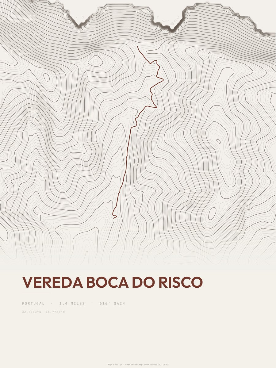 Vereda Boca do Risco Topographic print