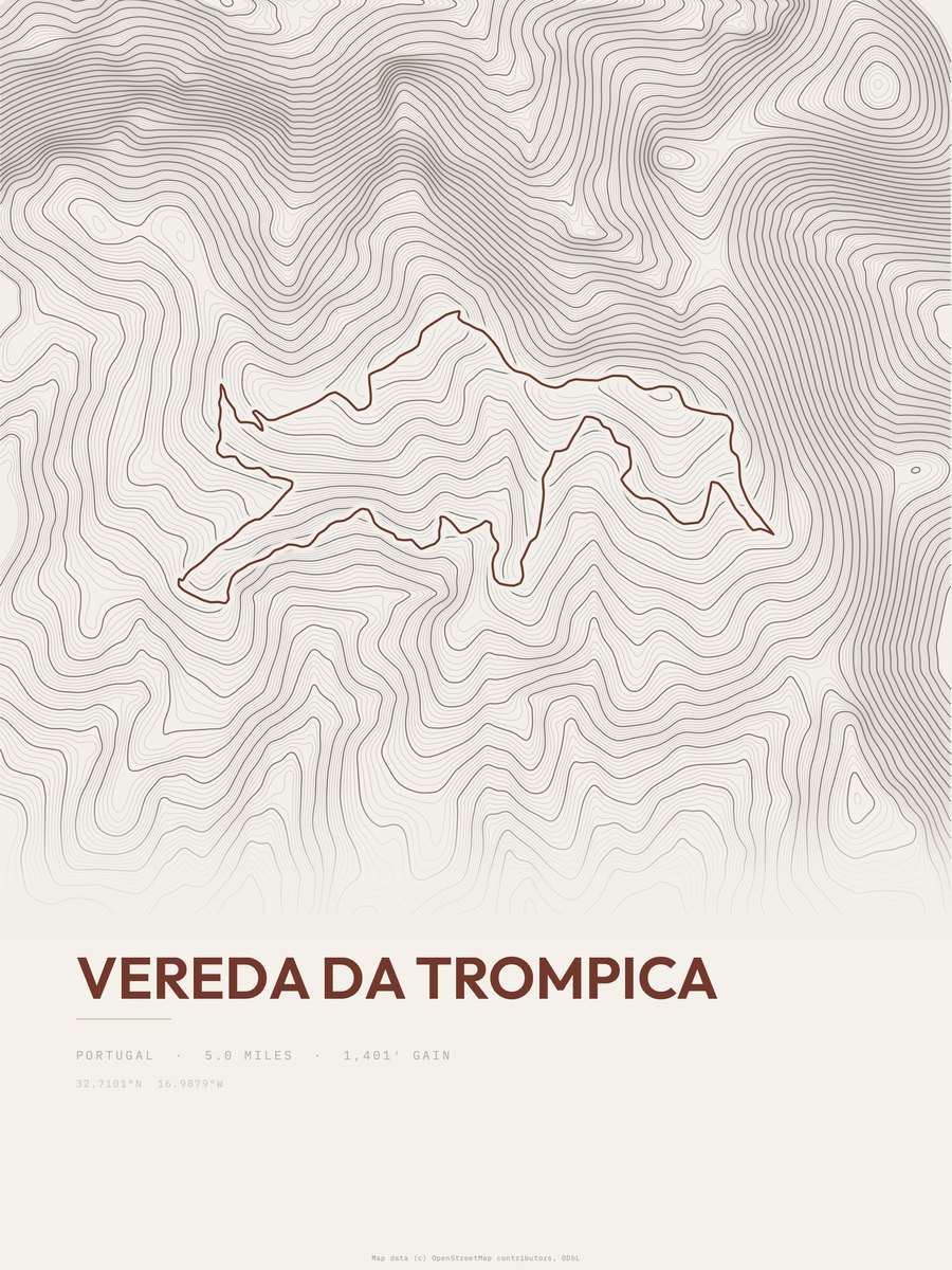 Vereda da Trompica Topographic print