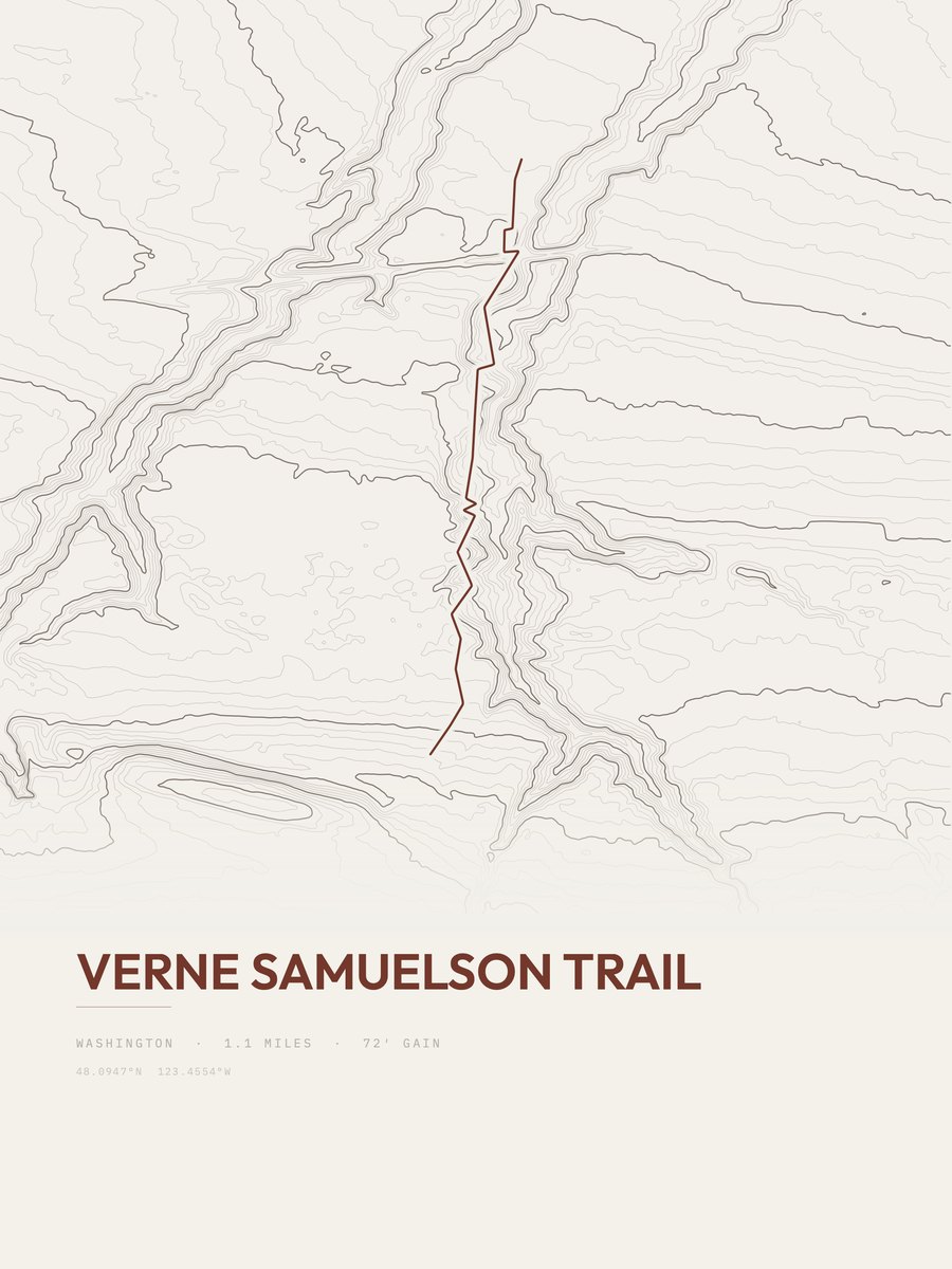 Verne Samuelson Trail topographic trail print