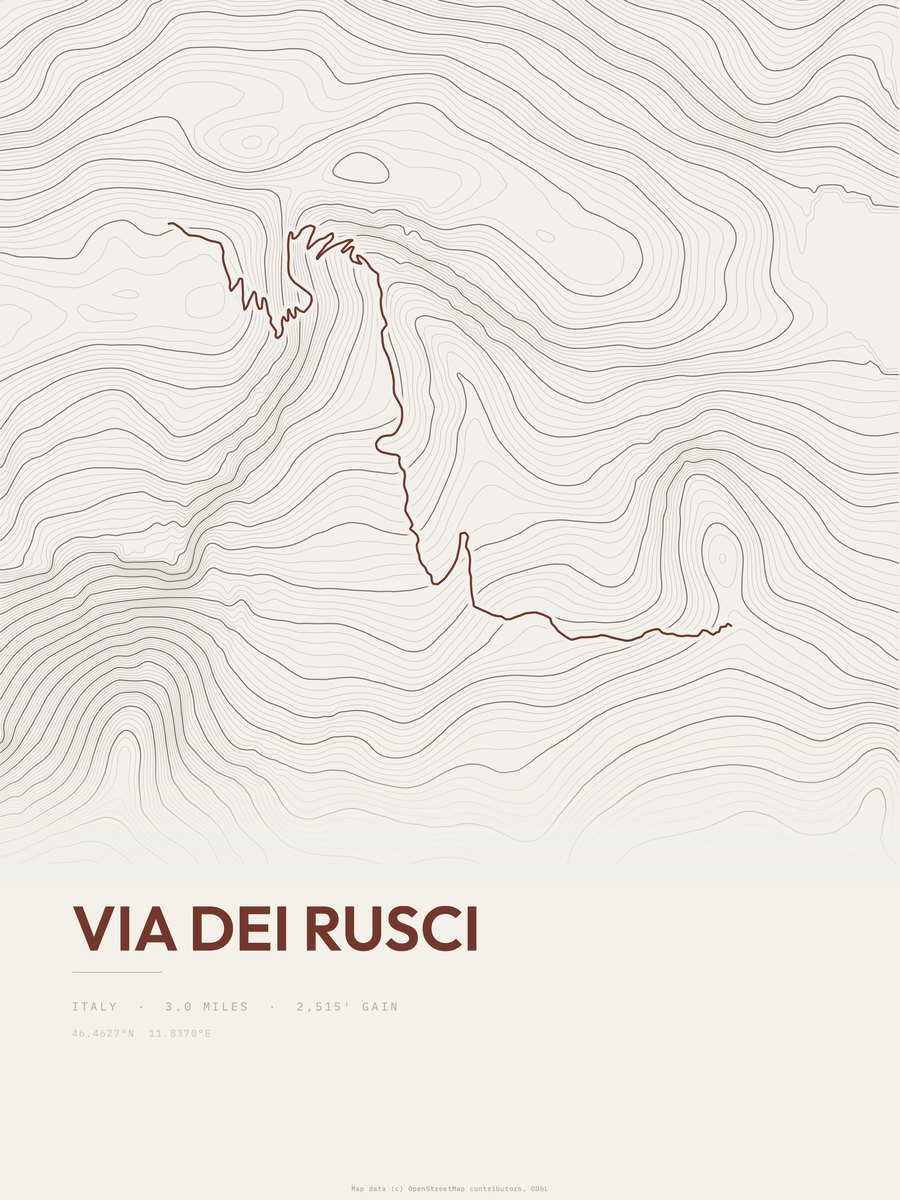 Via dei Rusci Topographic print