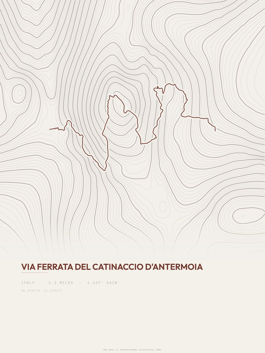 Catinaccio D'Antermoia Topographic print