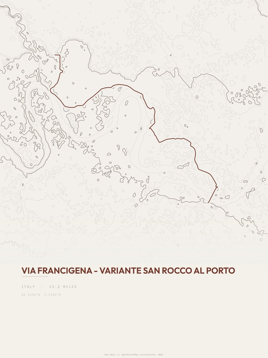 Via Francigena Topographic print
