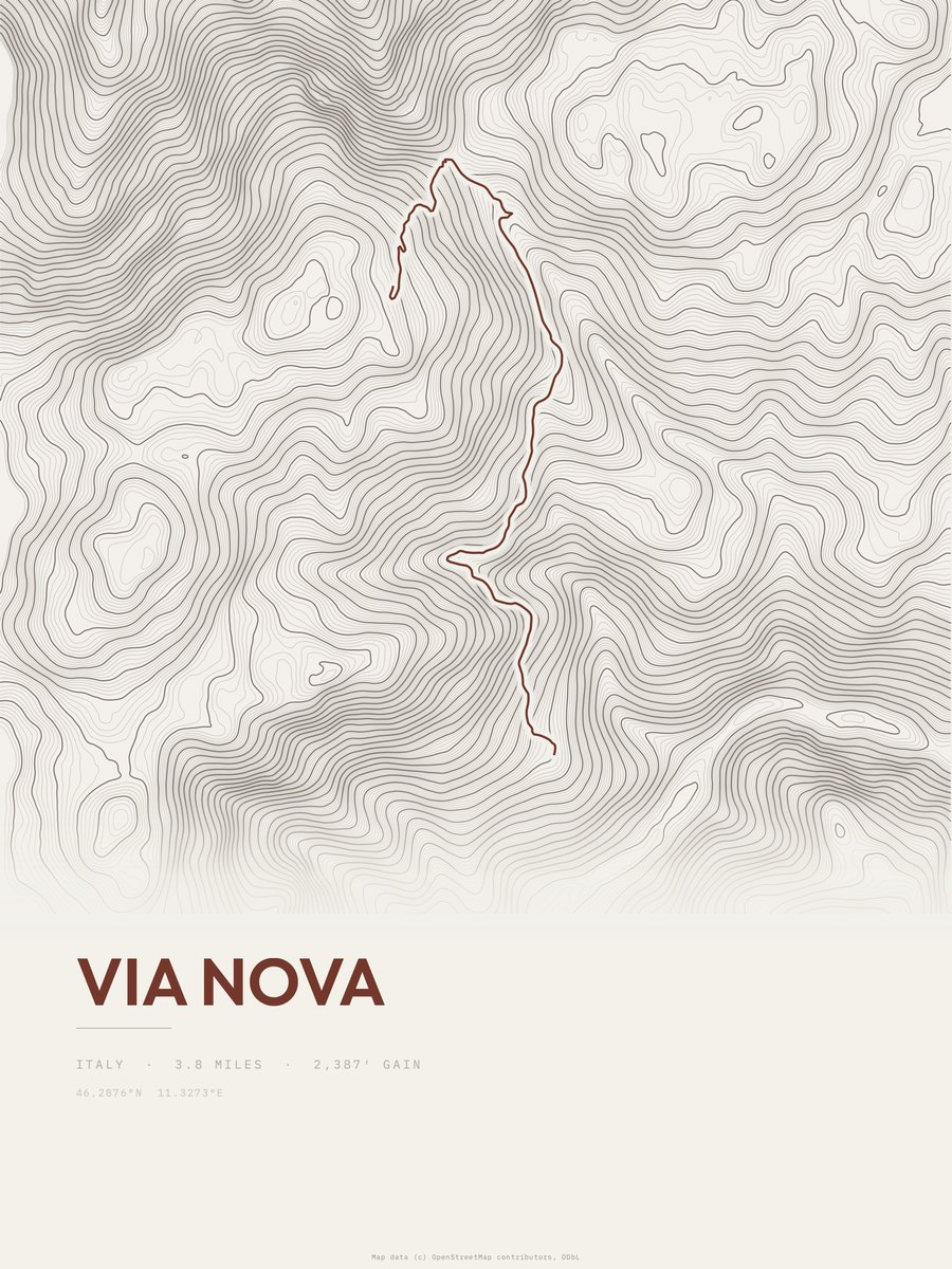 Via Nova Topographic print