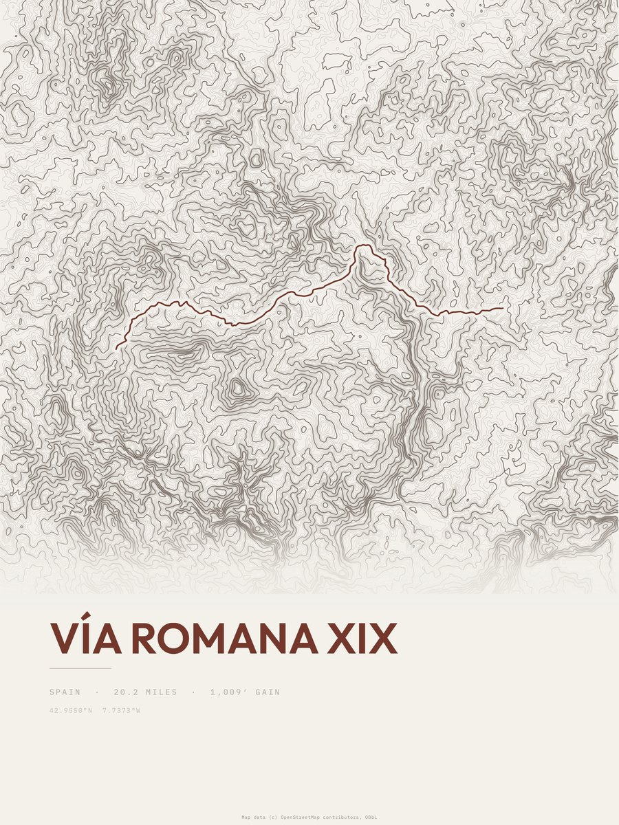 Vía Romana XIX Topographic print