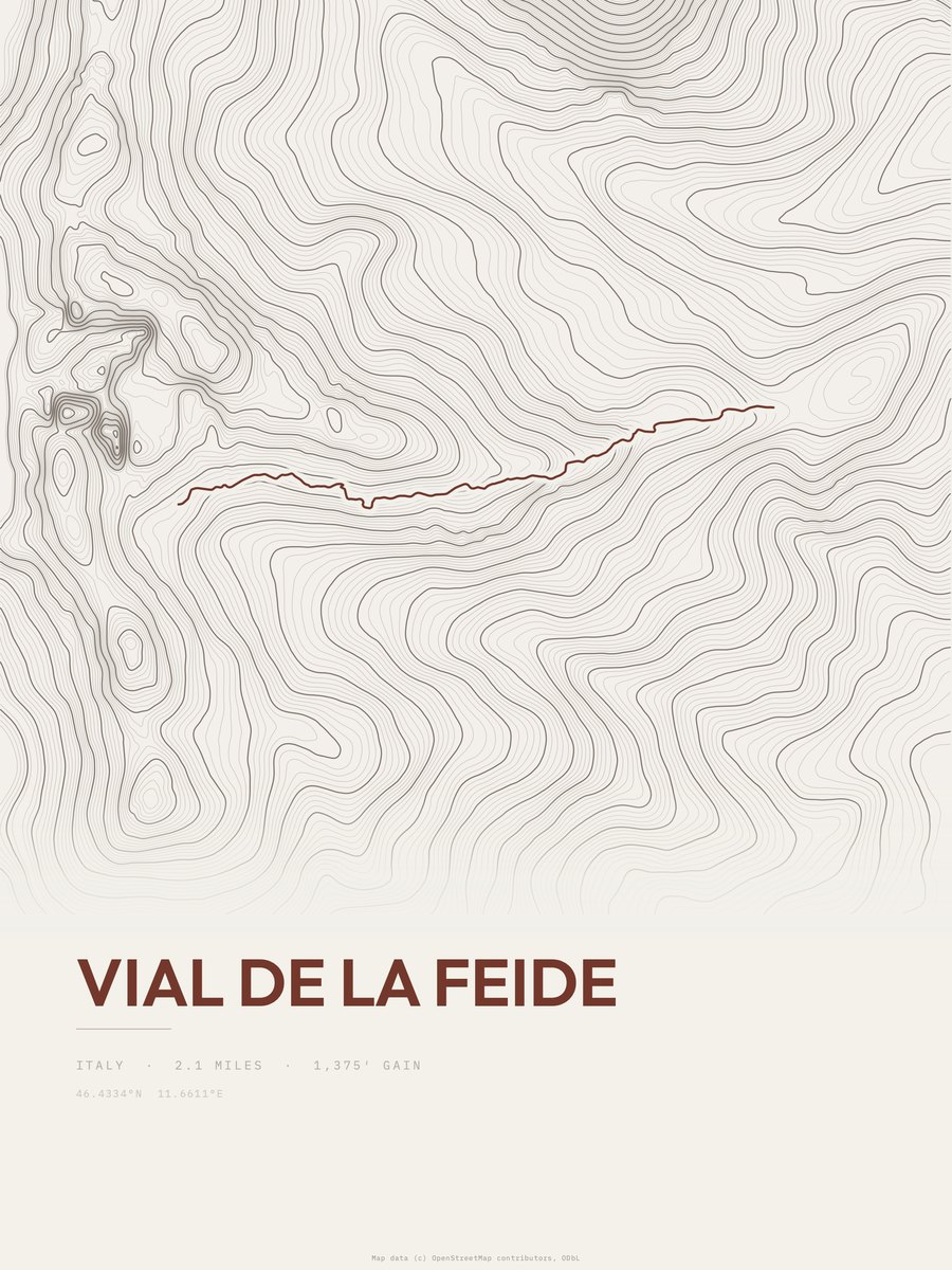 Vial de la Feide Topographic print