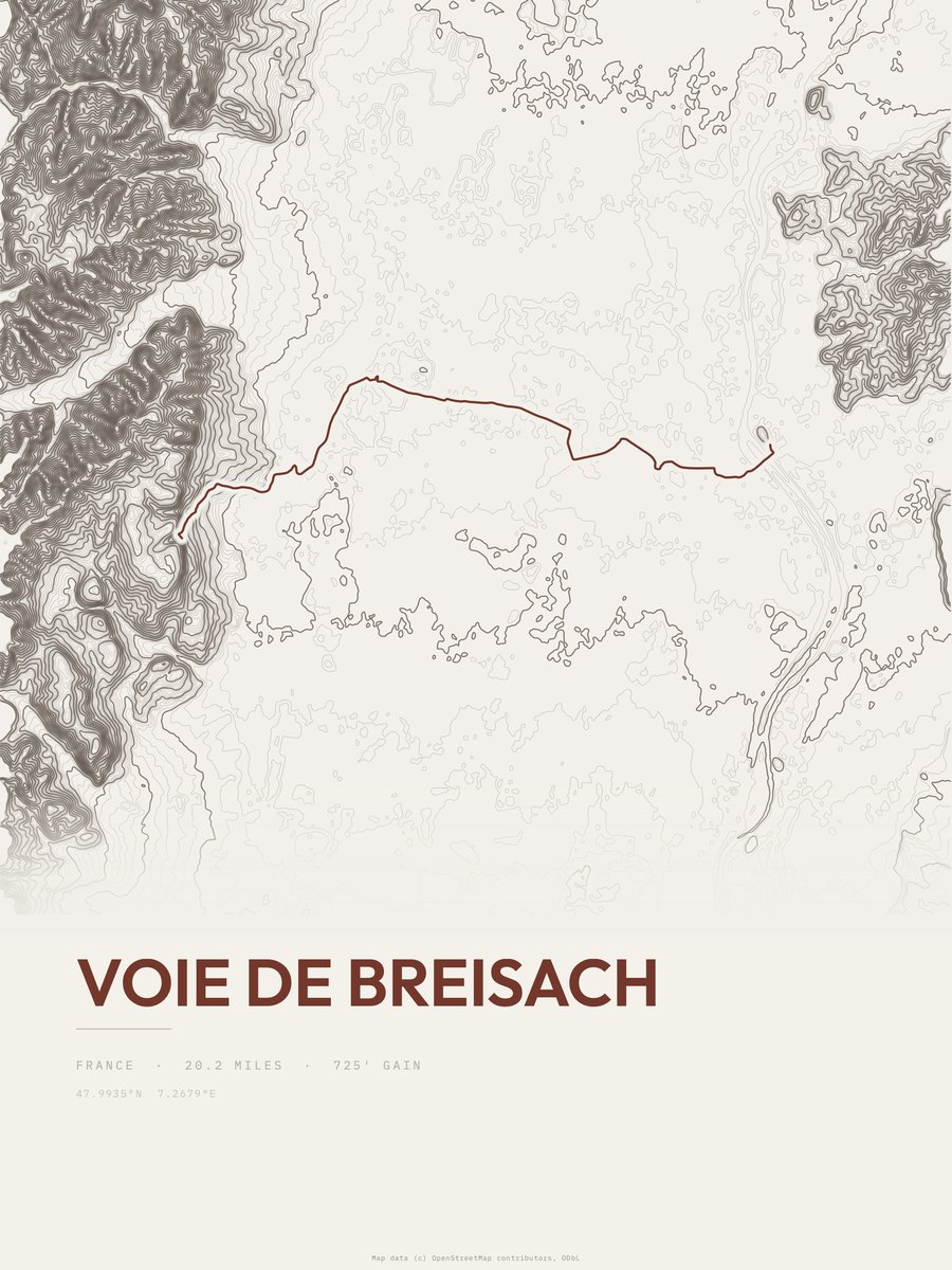 Voie de Breisach Topographic print