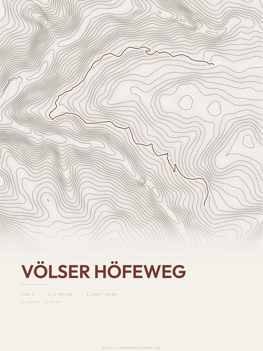 Völser Höfeweg Topographic print