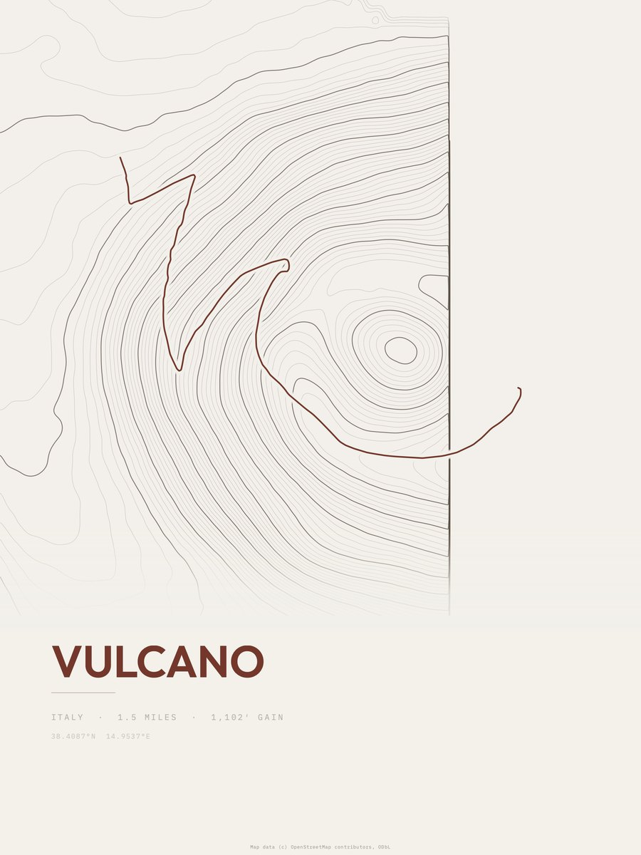 Vulcano Topographic print