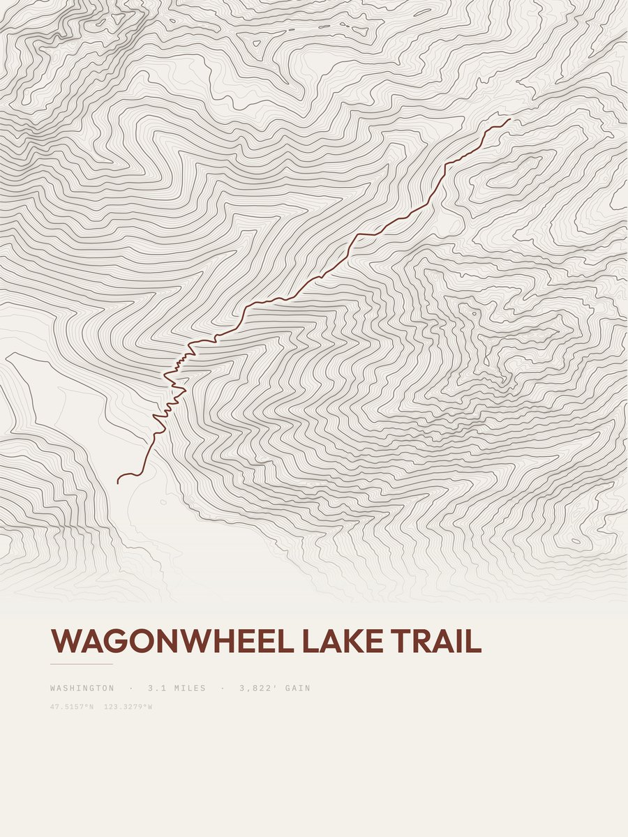Wagonwheel Lake Trail Topographic print