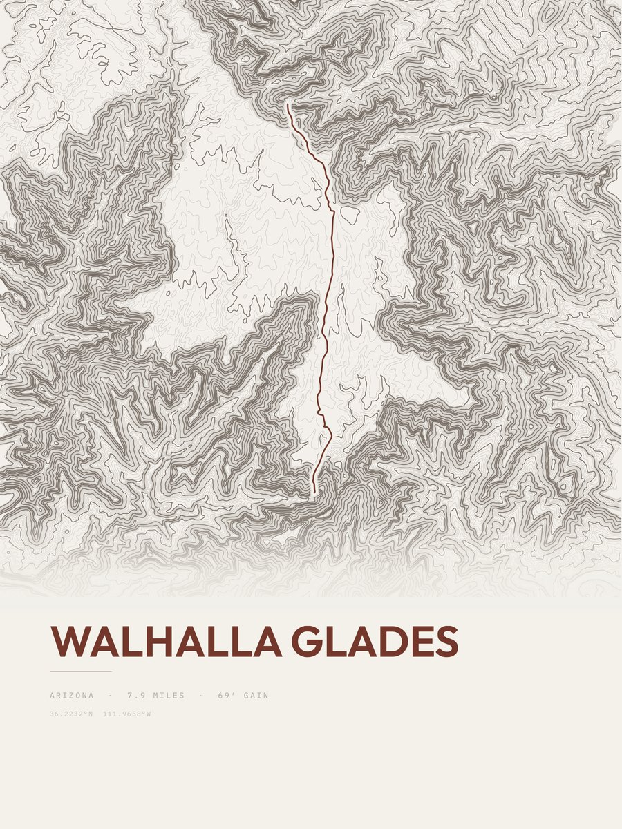 Walhalla Glades Topographic print