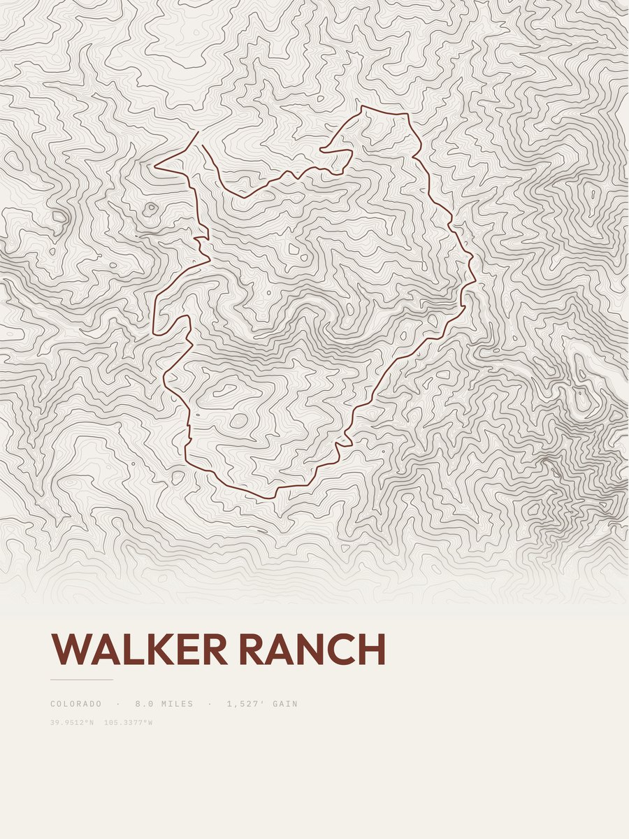 Walker Ranch Topographic print