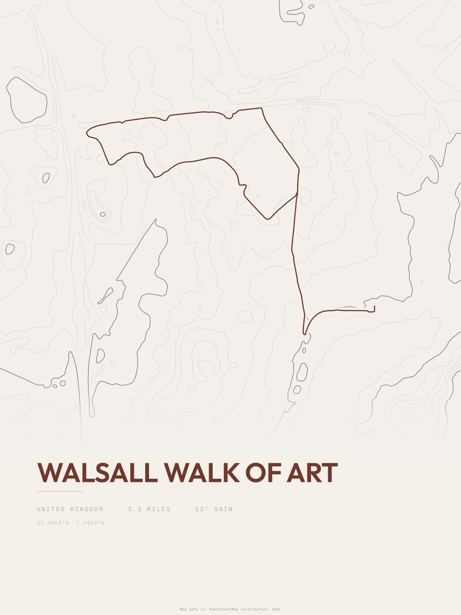 Walsall Walk of Art Topographic print
