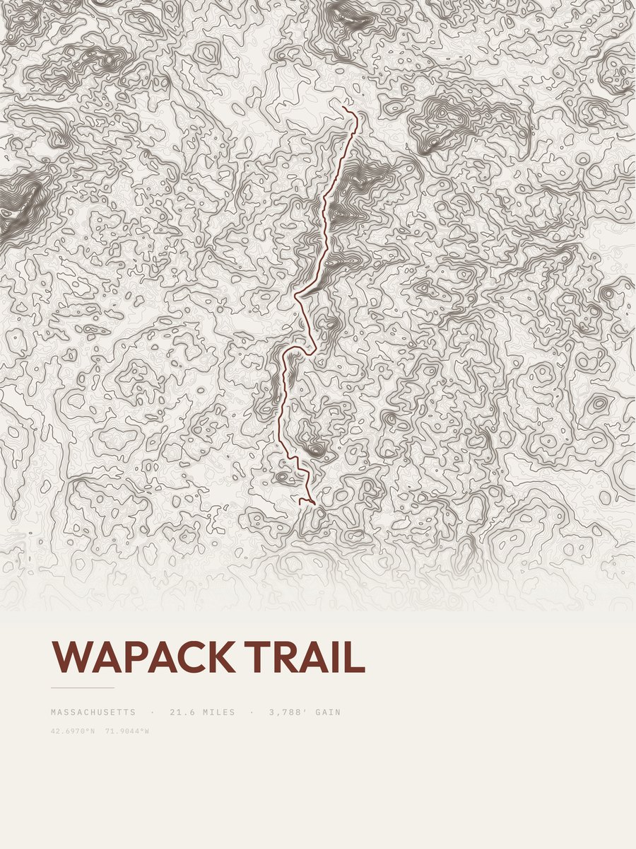 Wapack Trail topographic trail print