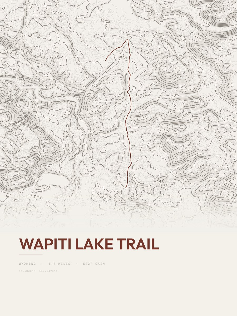 Wapiti Lake Trail topographic trail print