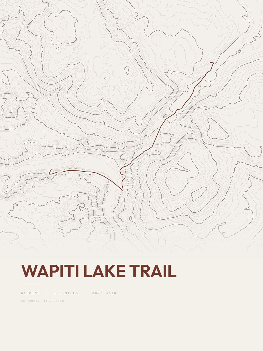 Wapiti Lake Trail Topographic print