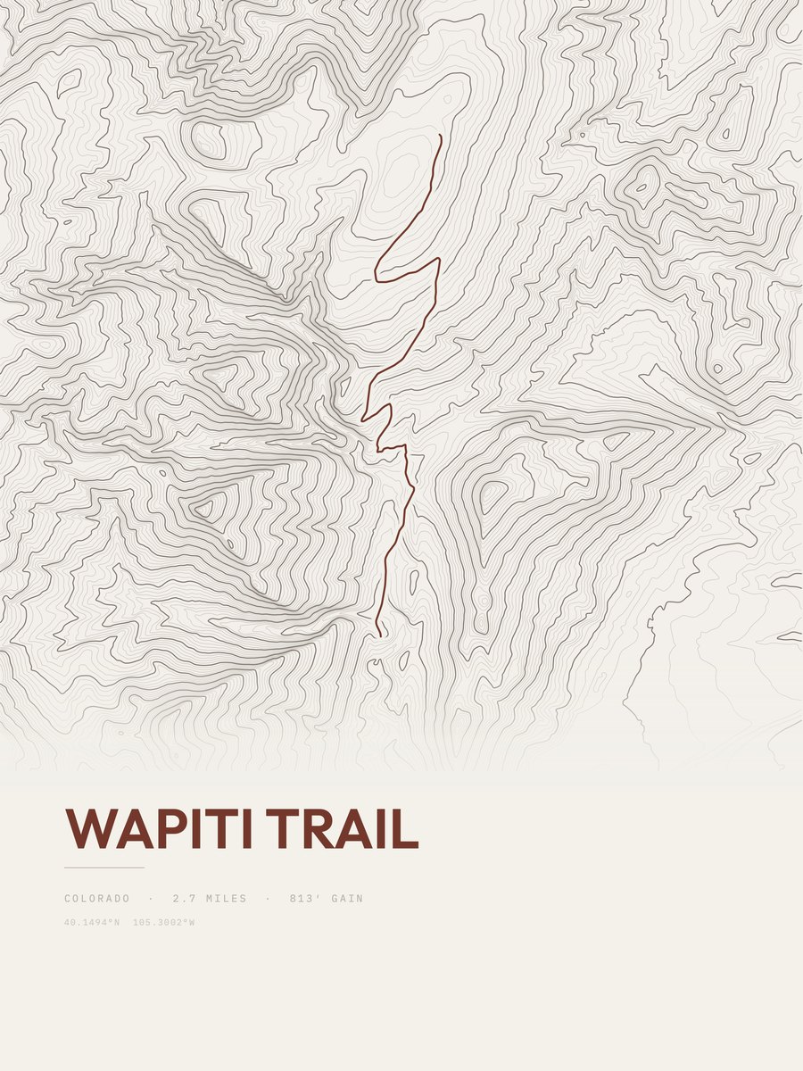 Wapiti Trail Topographic print