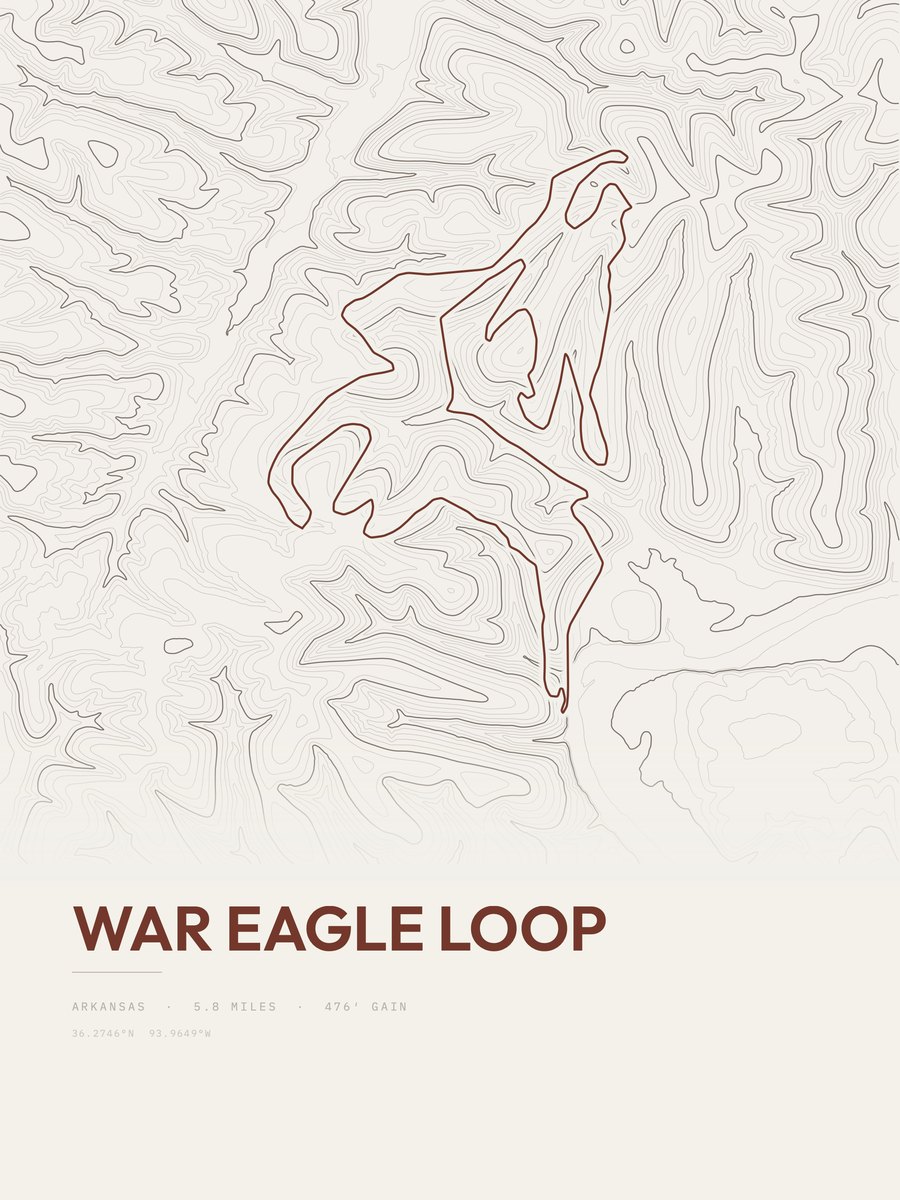 War Eagle Loop Topographic print