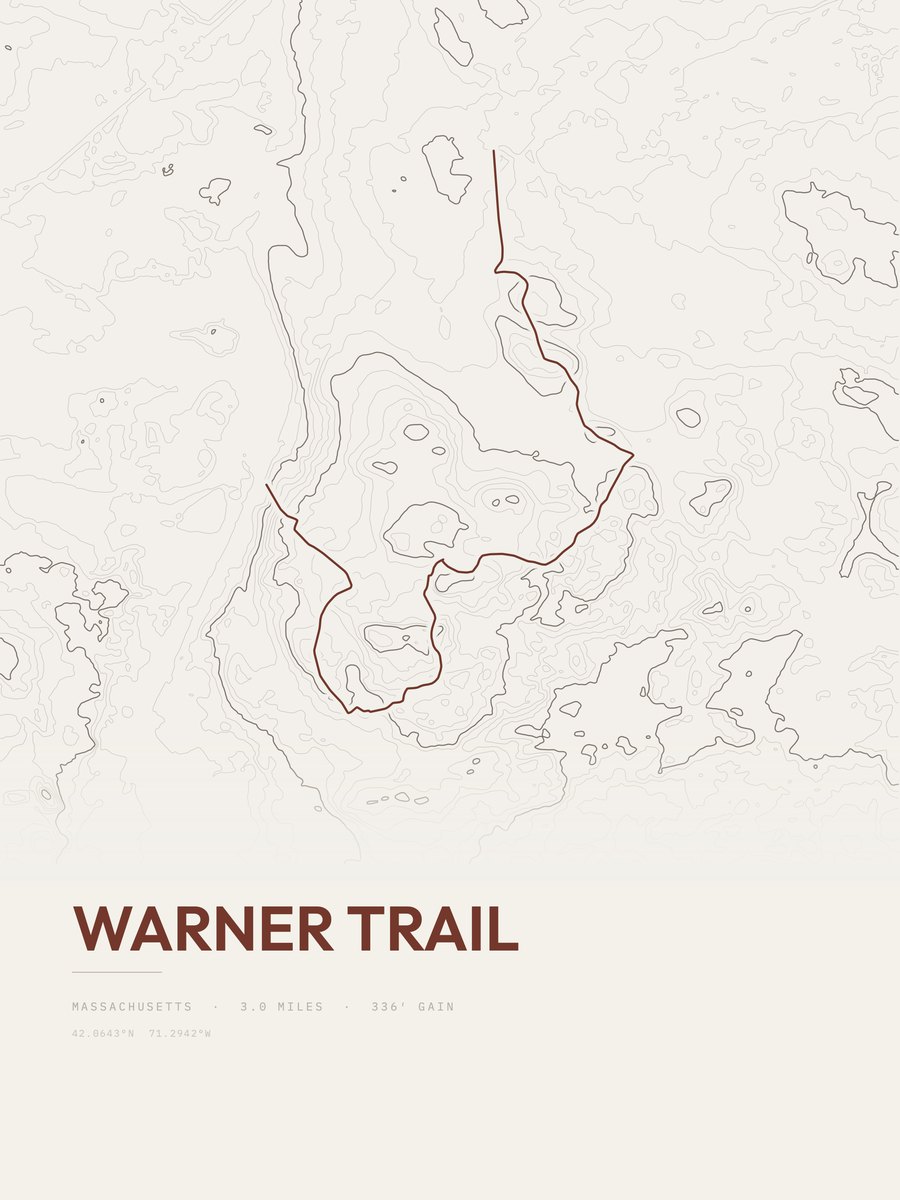 Warner Trail topographic trail print