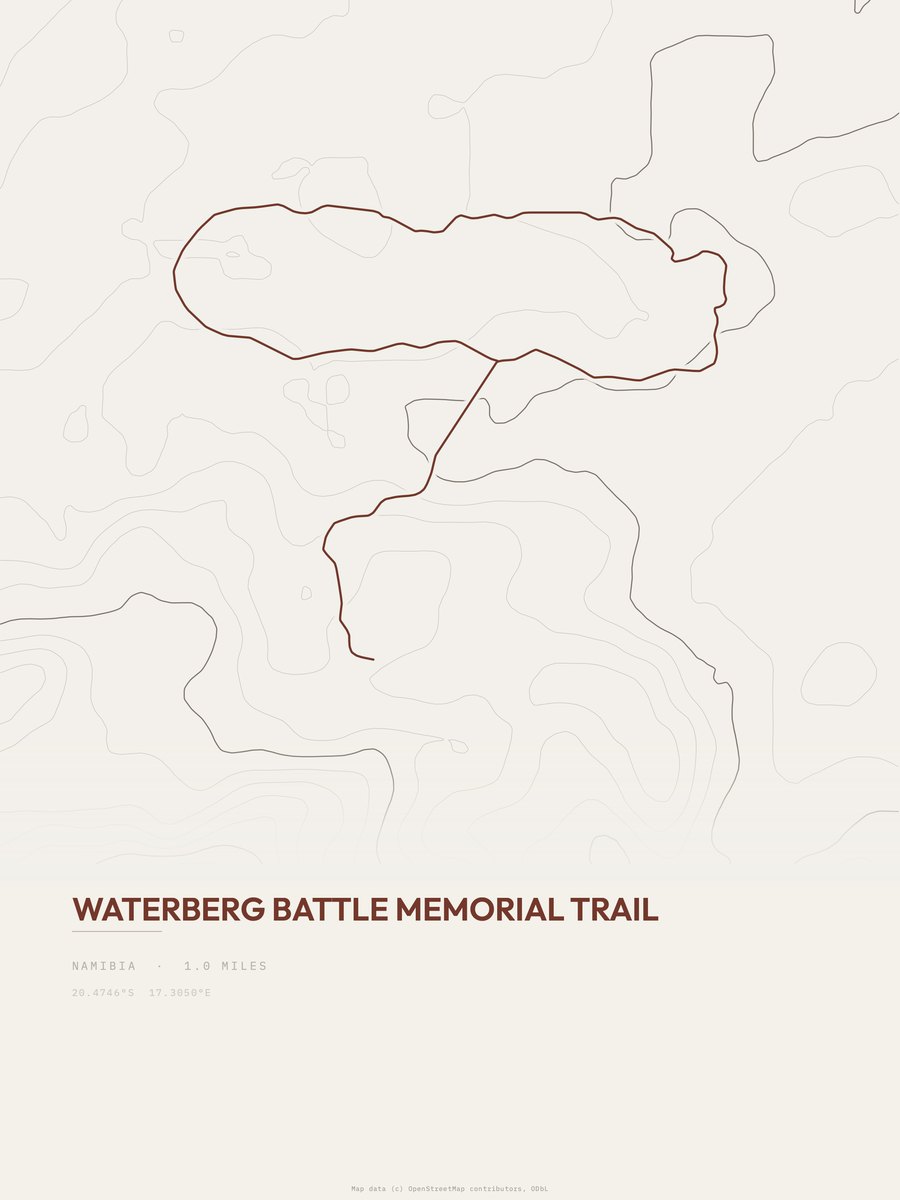 Waterberg Battle Memorial Trail Topographic print