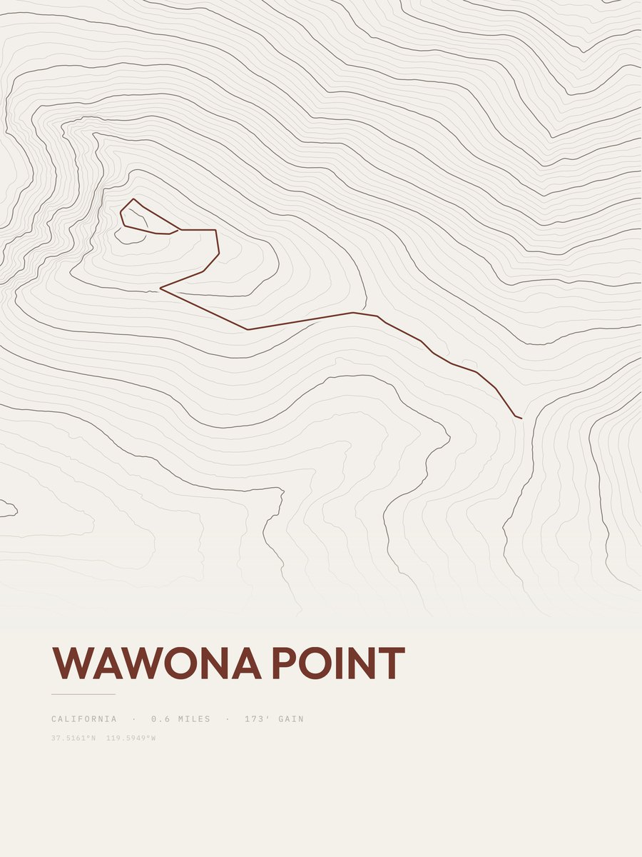 Wawona Point Topographic print