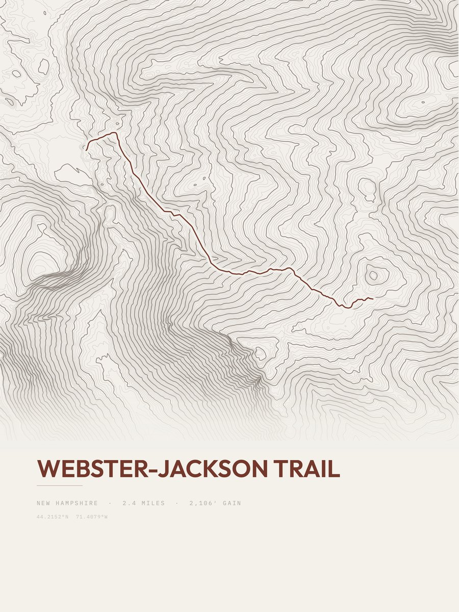 Webster-Jackson Trail Topographic print