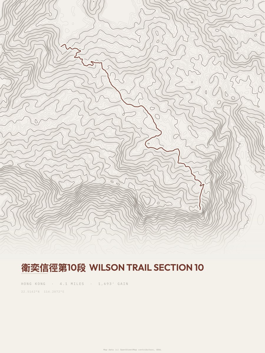 Wilson Trail topographic trail print